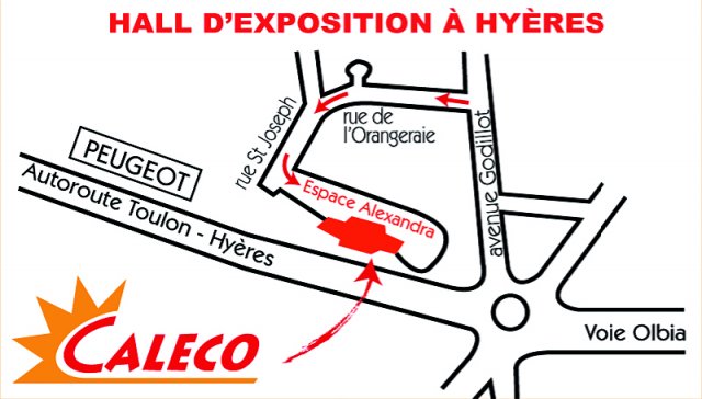 plan d'accés à Caleco  Hyères