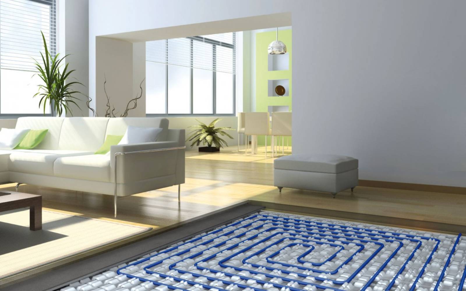 Installation d'un plancher chauffant dans villa à Hyères, La Garde dans le Var